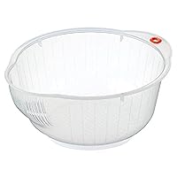 Plastic Japanese Rice Washing Bowl with Strainer, 2 quart