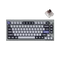 Q1 Pro Wireless Custom Mechanical Keyboard, QMK/VIA Programmable Full Aluminum 75% Layout Bluetooth/Wired RGB with Hot-swappable Keychron K Pro Brown Switch Compatible with Mac Windows Linux