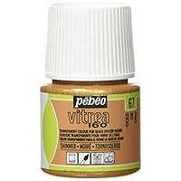 Pebeo Vitrea 160 Water-Based Acrylic Paint for Glass (Oven Baked), Shimmer Color, 1.6 fl oz (45 ml), Shimmer Gold 67