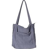 WantGor Women Corduroy Tote Bag, Large Shoulder Hobo Bags Casual Handbags Big Capacity Shopping Work Bag