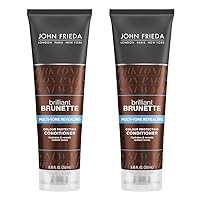John Frieda Brilliant Brunette Multi-Tone Revealing Color Protecting Conditioner, for maintaining Color Treated Hair, Anti-Fade Conditioner, 8.45 Oz (Pack of 2), with Sweet Almond Oil & Crushed Pearls
