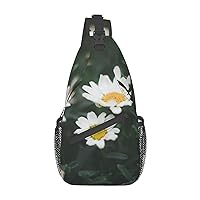 Cross Chest Bag Daisy Flower Printed Crossbody Sling Backpack Casual Travel Bag For Unisex