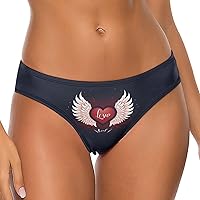 Heart Shaped with Angel Wings Women's Underwear Soft Seamless Thongs T-Back Panties No Show Bikini Briefs