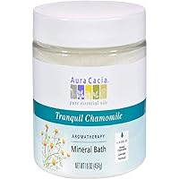 Aura Cacia Aromatherapy Mineral Bath, Tranquil Chamomile, 16 ounce jar