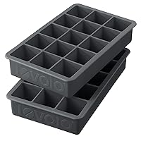 Tovolo Perfect Ice Mold Freezer Tray of 1.25-Inch Cubes for Whiskey, Bourbon, Spirits & Liquor, BPA-Free Silicone, Fade Resistant, Set of 2, Charcoal