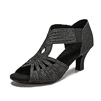 Ballroom Dance Shoes Women Latin Salsa Practice Dancer Shoes 2.5 Inch Heels YT02