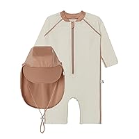 Konny CREORA® Swimsuit&Hat Set | UPF 50+ Baby Essentials for Swimming, Boys&Girls Toddler Kids UV Protection Infant Sunsuit