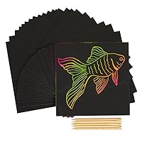Colorations Scratch Art Boards - 50 Boards with 10 Sticks