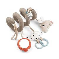 Done by Deer Happy Clouds Sand Activity Spiral - Soft and Engaging Baby Toy with Crinkle Sound, Mirror, and Tactile Elements - Perfect for Cots, Car Seats, Strollers, and Prams