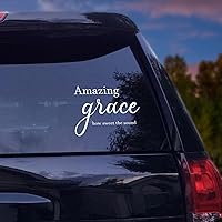 Amazing Grace How Sweet The Sound -1 Adhesive Vinyl Wall Stickers for Home Nursery, Positive Wall Decal Sticker for Women, Men Teen Girls Office Dorm Door Wall Decor.