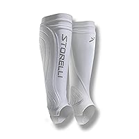 Storelli BodyShield Leg Guards, Premium Compression Shin Guard Sleeves for Soccer Players, UV-Resistant, Unisex, 1 Pair