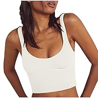 Women Sexy Square Neck Ribbed Knit Crop Tank Tops Fashion Casual Slim-Fit Summer Sleeveless T-Shirts for Streetwear