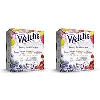 Welch's Singles To Go Variety Pack, Watertok Powdered Drink Mix, Includes 4 Flavors, Grape, Passion fruit, Strawberry Peach, Cherry Pomegranate, 1 Box (40 Servings) (Pack of 2)