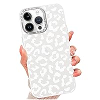 tharlet Compatible with iPhone 14 Pro Max Case Cheetah Print, Leopard Heavy Duty Protective Electroplated Camera Hard PC Back Anti Scratch Women Girls for iPhone 14 Pro Max 6.7'' White Leopard