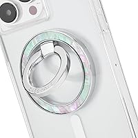 Case-Mate Magnetic Phone Grip and Phone Ring Holder - Magnetic Holder - Compatible with MagSafe - Rotatable Kickstand Compatible with iPhone 15 Pro Max / 14 Pro Max / 13 Pro Max / 12 - Mother of Pearl