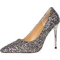 Women Dress Pumps Sequins Pointed Toe Wedding High Heel Sexy Party Shoes