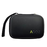 AGOZ Contact Lens Case, Portable Contact for Eyes Storage Box, Contact Lens Travel Pouch Holster, Durable Protective Cover Holder with Wrist Strap (Black)