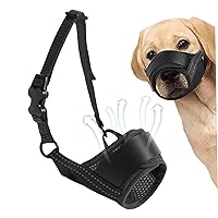 Dog Muzzles to Prevent Biting and Barking Breathable Mesh Dog Mouth Cover with Adjustable Loop and Reflective Straps Anti Biting Dog Mouth Mask for Small Medium Large Dog M Pet Supplies
