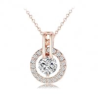 18K Rose Gold Plated Genuine Austrian Crystal Pendant Necklace - Holiday Sale