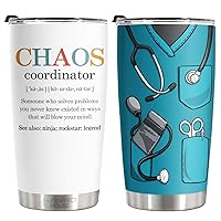 Pawfect House Chaos Coordinator Gift Set - Pack Of 2 20 Oz Stainless Steel Tumblers, Birthday Gifts For Women, Nurses, Employee Appreciation Gifts, Thank You Gifts For Coworkers
