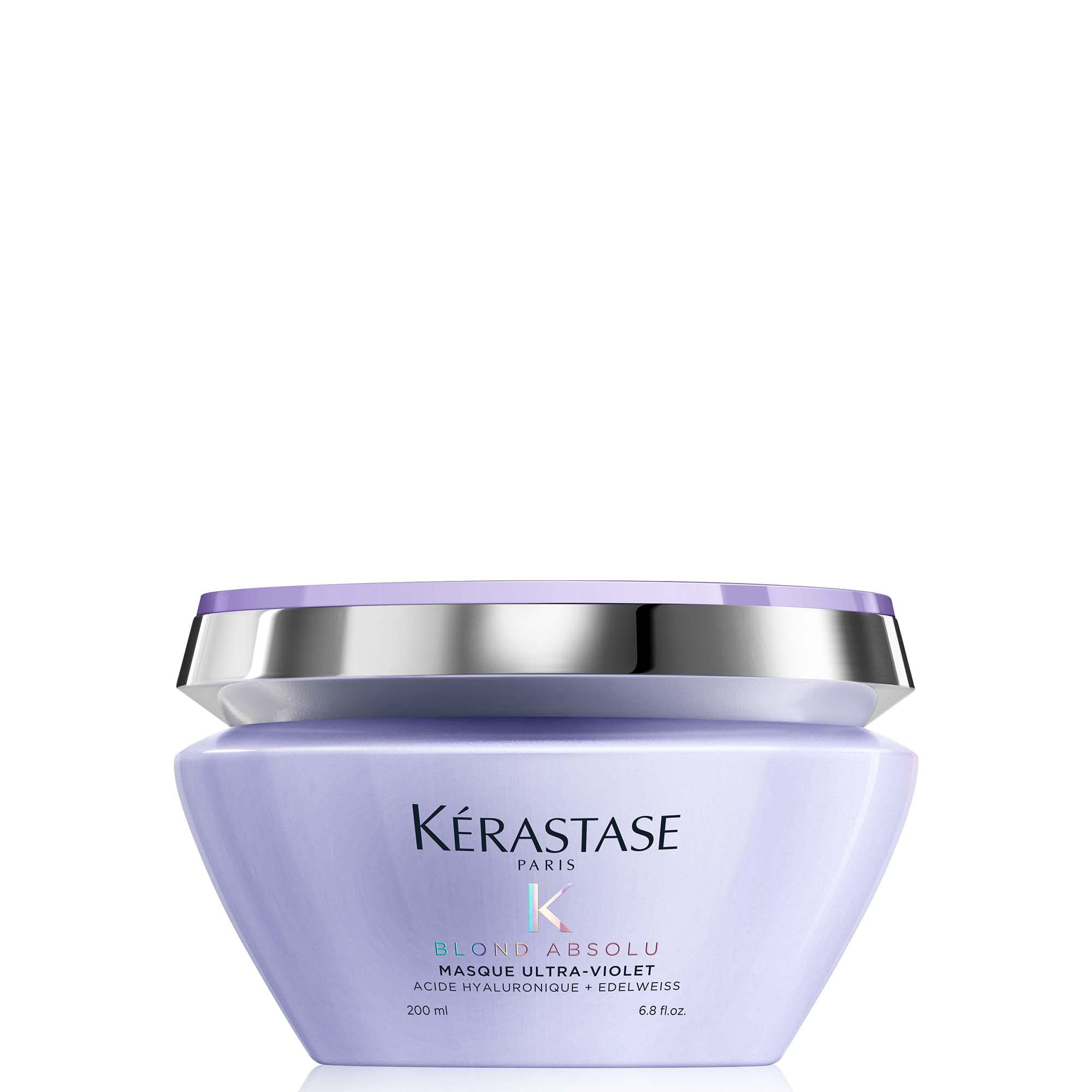 KERASTASE Blond Absolu Ultra-Violet Purple Hair Mask | For Lightened, Highlighted and Grey Hair | Neutralizes Brassy and Yellow Undertones | Nourishes and Protects | With Hyaluronic Acid | 6.8 Fl Oz