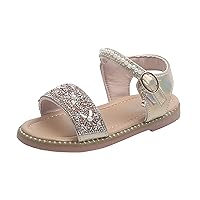 Wedge Sandals Champagne for Girls Toddler Girl Sandals Easter Flower Girl Dress Shoes Open Size 9 Toddler Sandals Girls