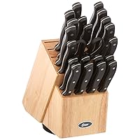 Oster Evansville 22 Piece Cutlery Set, Stainless Steel with Black Handles