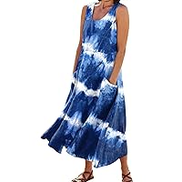 Trendy Plus Size Maxi Sundress Casual Sexy Off The Shoulder Sleeveless Long Dress Vintage Floral Flowy Beach Dress