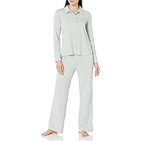 Amazon Aware Women's Relaxed-Fit Cotton Modal Pajama Long-Sleeve Shirt and Pants Set (Available in Plus Size)