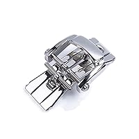 18mm Quality Stainless Steel Folding Pin Buckle for Patek Philippe for Nautilus Leather Rubber Watchband Strap Deployment Clasp (Color : Silver Folding, Size : 18mm)