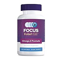 Focus Relief Plus Dry Eye Formula (90 ct. 30 Day Supply) Dry Eye Omega 3 Supplement - Dry Eye Relief Supplement -Omega 3 Fish Oil for Dry Eye