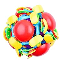 Retractable and Expandable Breathing Ball Toy Ball for Children and Adults Pressure Reliever Expanded from 3.15 Inches to 6.3 Inches (red Round Cover Blossom Magic Ball), 3.15in/8cm