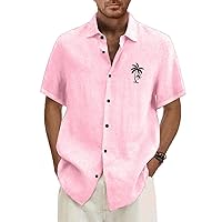 Mens Casual Shirt with Chest Pockets Summer Short Sleeve/Sleeveless Tshirt Shirt Button Down Beach Tops