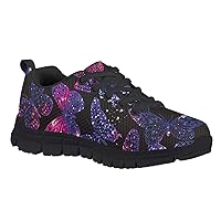 Boy Girl Fashion Sneakers Running Shoe Sport Athletic Walking Shoe for Little & Big Kids Black Sole