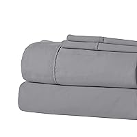 Modern Threads Soft Microfiber Solid Sheets - Luxurious Microfiber Bed Sheets - Includes Flat Sheet, Fitted Sheet with Deep Pockets, & Pillowcases Stone Queen