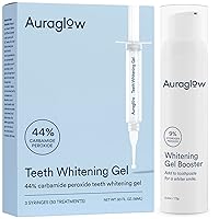 Auraglow 35% Teeth Whitening Gel & Whitening Gel Toothpaste Booster