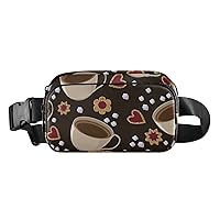 Coffee Cookies Sugar Fanny Packs for Women Men Belt Bag with Adjustable Strap Fashion Waist Packs Crossbody Bag Waist Pouch for Running Travelling