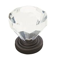 Amerock | Cabinet Knob | Clear/Oil-Rubbed Bronze | 1-1/4 inch (32 mm) Diameter | Traditional Classics | 1 Pack | Drawer Knob | Cabinet Hardware