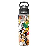 Tervis Looney Tunes Character Collage Triple Walled Insulated Tumbler Travel Cup Keeps Drinks Cold, 24oz Wide Mouth Bottle, Stainless Steel