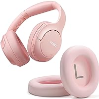 TOZO HT2 Hybrid Active Noise Cancelling Headphones, Wireless Over Ear Bluetooth Headphones+HT2 Replacement Ear Pads Pink