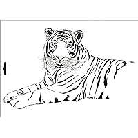 W-052 Tiger Textil- / wallstencil Size A4