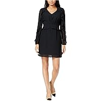 Womens Textured Ruffled Fit & Flare Dress