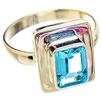 Ana Silver Co Blue Topaz Ring Size 12.25 (925 Sterling Silver) - Handmade Jewelry, Bohemian, Vintage RING130473
