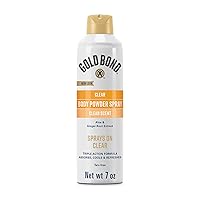 Gold Bond No Mess Clear Invisible Body Powder Spray, 7 oz., Absorbs Odor-Causing Sweat
