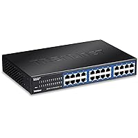 24-Port Unmanaged Gigabit GREENnet Desktop Switch, Ethernet Network Switch, 24 x 10-100-1000 Gigabit Ethernet RJ-45 Ports, 48Gbps Switching Capacity, Lifetime Protection, Black, TEG-S24DG