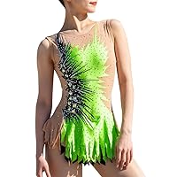 LIUHUO Rhythmic Gymnastics Leotards Bodybuilding Competition Performance Clothing Competitive Clothing Green