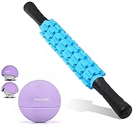 Muscle Roller Stick + Massage Lacrosse Ball Bundle