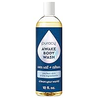 Body Wash, Natural Body Wash, 98.6% Pure Plant Ingredients, Moisturizing Shower Gel for Women Men Kids, Body Soap for Dry Sensitive Skin. Gently Scented with Citrus & Sea Salt, 12 Oz