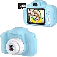 Dartwood 1080p Digital Camera for Kids with 2.0” Color Display Screen & Micro-SD Card Slot for Children - 32GB SD Card Included (Blue)