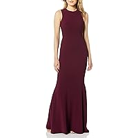 Dress the Population Women's Eve Stretch Crepe Illusion Back Mermaid Long Gown Dress